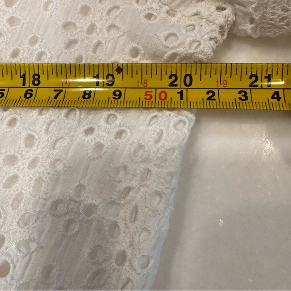 RALPH LAUREN Women’s White Cotton Floral Eyelet Dress Long Sleeve Sz 12 Lined - Picture 10 of 13